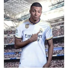 BySportakus Real Madrid 2023/24 Yeni Sezon Kylian Mbappé Özel Forması - M - Beyaz