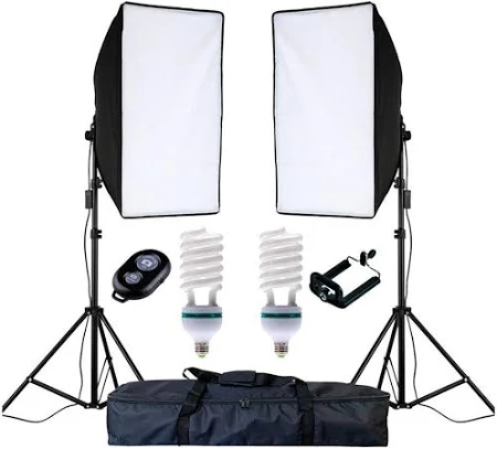 HLYPRO Youtuber Kanalı Videosu İçin, 50x70cm Softbox Daimi Işık Seti