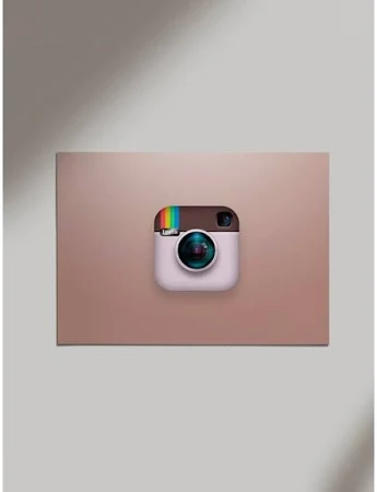 İnstagram Retro Logo Ahşap Poster Tablo