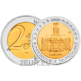 Germany 2 euro UNC 2009 - Saarland Ludwigskirche Saarbrucken - J - Hamburg