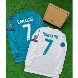 BySportakus Real Madrid 2017- 2018 Şampiyonlar Ligi Finali Cristiano Ronaldo Nostalji Forması Ikili Kombin - M - Beyaz - Yeşil