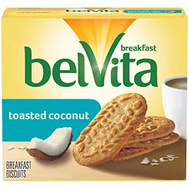 Belvita kahvaltı bisküvi paketi, kızarmış hindistancevizi, 5 ea