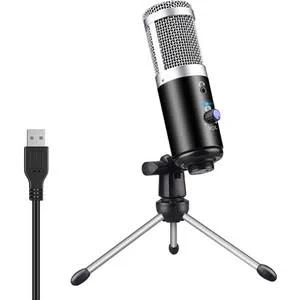 USB Kondenser Mikrofon Seti Studio Ses Yayını Ses Kaydı Tripod ile(Yurt Dışından) - Sarı - Siyah