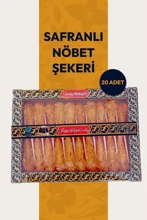caglayan Aktar Yoresel urunler Nobet sekeri Nebat Nabat Akide Kristal seker Safranli Sari 20 Adet cubuklu Iran