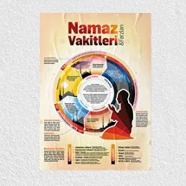 Sınıf Sepeti Namaz Vakitleri Posteri - PO134 - 50 x 70 cm