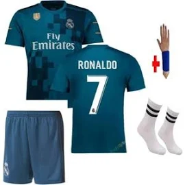 Yenteks Real Madrid 2018 Turkuaz Ronaldo Deplasman 4 Lü Set Çocuk Forması - 7 - 8 Yaş