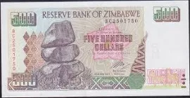 Zimbabwe 500 Dolar 2004 ÇİL Pick 11b