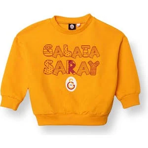 Galatasaray Unisex Sweatshirt İki İplik Bisiklet Yaka Uzun Kol - Sarı