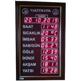 Ezan Okuyan Cami Namaz Vakitmatik (Kasa Ölçüsü: 34x57 cm)