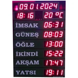 Cami Namaz Vakitmatik (Kasa Ölçüsü: 40x60 cm)