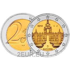 Germany 2 euro UNC 2016 - Zwinger Palace in Dresden - A - Berlin