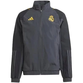 Adidas 2023-2024 Real Madrid AB Tanıtım Ceketi (Karbon) Gri XXL 46-48 inch Chest