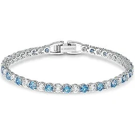 Swarovski Womens Sparkling Dance Necklace, Earrings & Tennis Bracelet, White & Blue Crystal Jewelry Collection | Ubuy