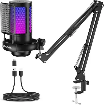 Profesyonel Rgb Usb Mikrofon Seti Podcast Yayın Oyun Youtuber Stüdyo Ve İnfluencer Kayıt Mikrofonu