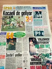 1990 1991 1993 ANADOLU FUTBOL NOSTALJİ GAZETE 3 ADET BAKIRKÖYSPOR 3 ADANA 0 KOCAELİSPOR 2 BURSASPOR 1 KOCAELİSPOR 2 BEYKOZ 0 BAKIRKOY 5 KONYA 0 90s