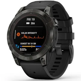 Garmin Fenix 7 Pro Sapphire Solar Edition Karbon Gri DLC Titanyum Siyah Kayışlı Akıllı Saat