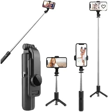 SMAYLING Kablosuz Stant Tripod Katlanabilir Uzatilabilir Selfi cubugu IOS&ANDROID Vlog Kit Tiktok Instagram