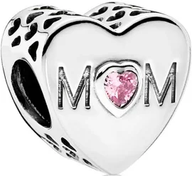 Pandora Mother Heart Charm - 791881PCZ Sterling Silver