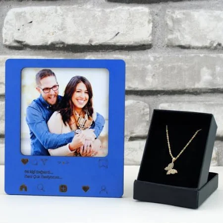 Kendin Tasarla İnstagram Çerçeve Ve Kelebek Kolye