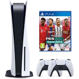 Sony Playstation 5 Diskli Oyun Konsolu + 2. Dualsense Kol + Pes 2021 (İthalatçı Garantili)