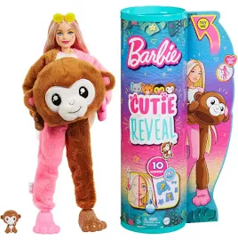 Barbie Cutie Reveal Bebekler Tropikal Orman Serisi - Maymun Hkr01