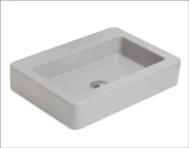 Smanni Skat Tezgah Üstü Lavabo 59x41 cm Mat Gri