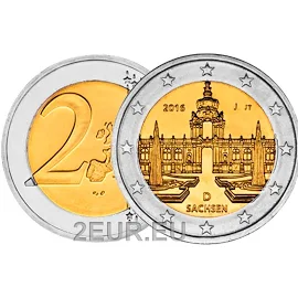 Germany 2 euro UNC 2016 - Zwinger Palace in Dresden - J - Hamburg