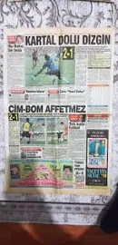 Fotomaç Gazetesi - 23 Eylül 1991 - Vedat Okyar - Beşiktaş - Mustafa Denizli - Galatasaray - Konyaspor - Turgay Şeren - Funda Moralıoğlu - | Nadir 