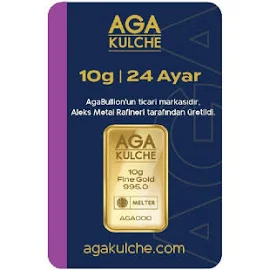 AgaKulche 10 Gram Altın (995) 24 Ayar Külçe Altın -Paketli