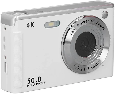 Fotoğraf Ve Video Için Dijital Kamera, 4K Vlog Kamera, 50MP Otomatik Odaklama Kompakt Kamera Dolgu ışığı, 16x Zoom noktası Ve Dijital Kamera çek (