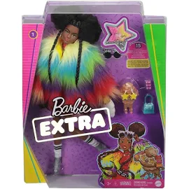Barbie GVR04 Extra - Renkli Ceketli Bebek