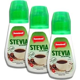 Sweetwell Stevia Sıvı Tatlandırıcı Sıfır Kalori 3 x 200 ml - 600 gr