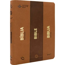 Biblia Trilíngue Português English Español NAA ESV RVC Marrón Símil Piel (English and Spanish Edition)