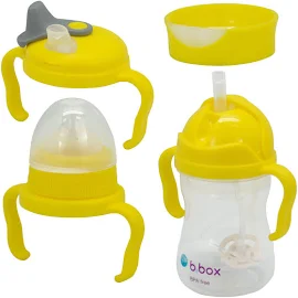 B.Box 4-In-1 Alıştırma Bardakları Beslenme Geçiş Seti, Avantaj Paketi, Sarı, 240 Ml, 4 Parça