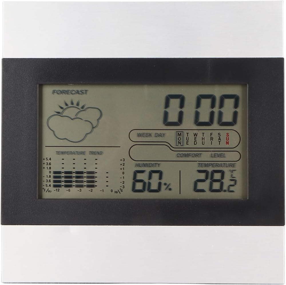 Cocoarm Dijital Hava Saati Sıcaklığı Ve Nem Görüntülenir Şık Alüminyum Kabuk Dijital Çalar Saat Masaüstü Kullanımı Ve Duvar Asma Daha İyi Deneyim Için