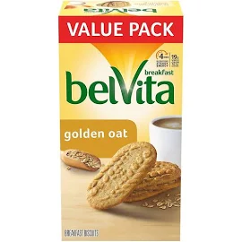 Belvita kahvaltılık bisküvi paketi, altın yulaf, 12 ea