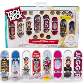 Tech Deck, Competition Legends 8'li Paket Klavye, Koleksiyon Kartları, Olimpiyat Oyunları Paris 2024, Özelleştirilebilir Mini Kaykaylar, 6 Yaş ve