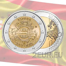 Spain 2 euro UNC 2012 - 10 Years of Euro Cash