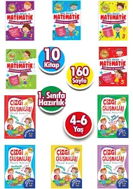 4 - 5 - 6 Yaş Matematik & Çizgi Çalışması Seti 10 Kitap