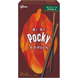 Бисквитные палочки Pocky Cacao 60% Темный шоколад 30 г.