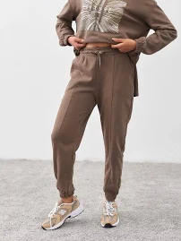 Коричневі штани з куліскою по талії 62622 – купити в Києві, Україні в роздріб | інтернет-магазин Dressa
