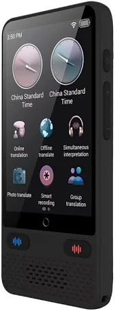 Електронний перекладач голосовий AI S85 144 мовами з WiFi аудіоперекладом та перекладом зображень Black Чорна П'ятниця