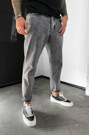 Чоловічі світло-сірі джинси Мом