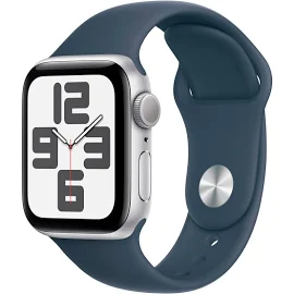 Смарт-часы Apple Watch SE 2023 GPS 40mm Silver Aluminium Case with Storm Blue Sport Band - M/L (MRE23QP/A)