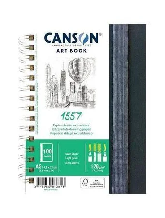 Canson Book Wire Bound Long Side Скетчбук 50 A5 120 g Portrait
