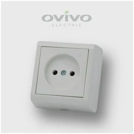 Розетка 1-а накладна Nivo Ovivo Electric біла. Розетки та вимикачі