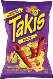 Снеки Takis Blue Fuego Hot Chili Lime Tortilla Chips Острые 280g