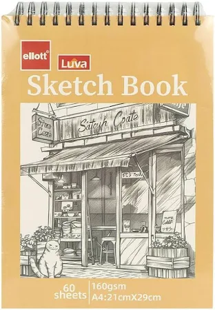 Скетчбук блокнот для малювання А4 - 60 аркушів верхня спіраль 21*29 см