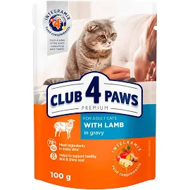 Корм для котів Club 4 Paws Premium з ягням в соусі