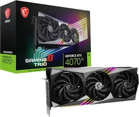 MSI Відеокарта GeForce RTX 4070 TI 12GB GDDR6X GAMING X TRIO